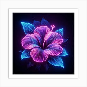 Neon Flower 3 Art Print