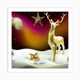 Christmas Reindeer 004 1 Art Print