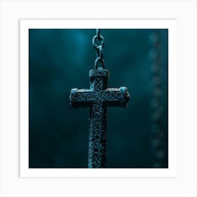 Cross Hanging From Chain Art Print