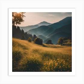 Sunset In The Mountains 1 Art Print