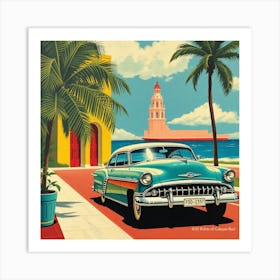 Classic Car In Cuba Art Print