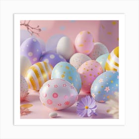 Easter Themed Banner Texture With Pastel Hues Art Print