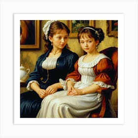 The Two Sisters Impressionist Wall Art Pierre Auguste Renoir Style Art Print