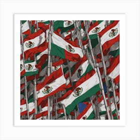 Flags Of Mexico 4 Art Print