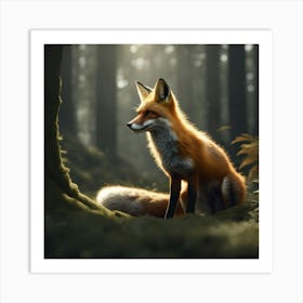 Red Fox In The Forest 54 Art Print