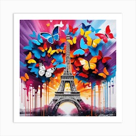 Paris With Butterflies 34 Art Print