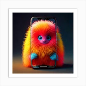 Firefly Creaturemorphic, Smartphone, Fluffy, Soft, Adorable, Innovative, Whimsical, Vibrant, Surreal (11) Art Print