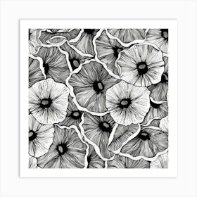 Black And White Flowers Art Print