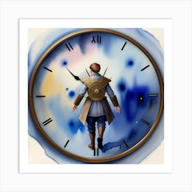 Clock men Art Print