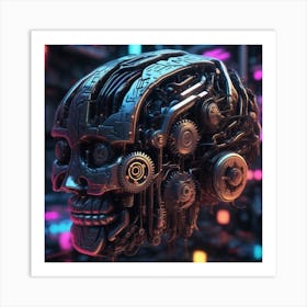 Futuristic Skull 1 Art Print