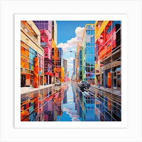 City Street, Optical Illusions Art Print