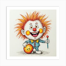 Clown Bowling Ball Art Print