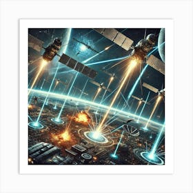 Orbital Siege Network Strikes Illustration Converted Art Print