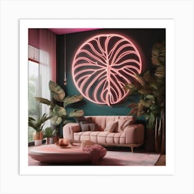 Neon Living Room Boho Art Print