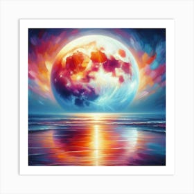 Full Moon Painting 2 Art Print