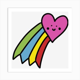 Rainbow Heart Cute Art Print