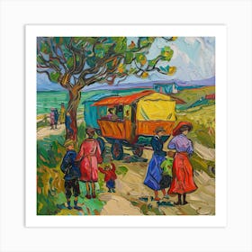 Tribute to Van Gogh. Gypsy Life at Arles Series Art Print
