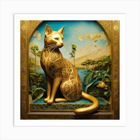 Gold Cat Art Print