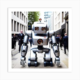 Robot On The Street 32 Art Print