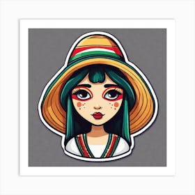 Mexico Hat Sticker 2d Cute Fantasy Dreamy Vector Illustration 2d Flat Centered By Tim Burton (39) Art Print