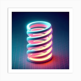 Neon Spiral - Neon Stock Videos & Royalty-Free Footage Art Print