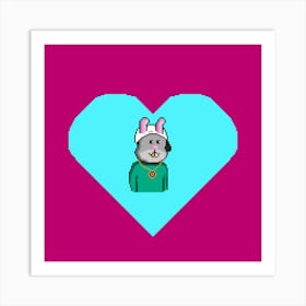 Rabbit In A Heart 1 Art Print