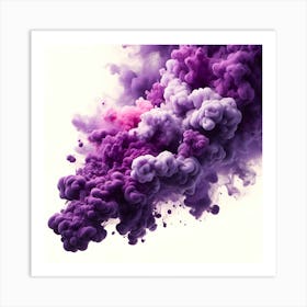 Purple Smoke - 3d Effect Art Print
