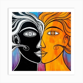 Two Faces Art Print