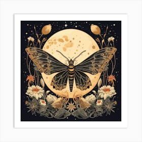 Moth On The Moon Art Print