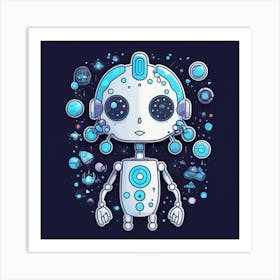 Robots In Space 4 Art Print