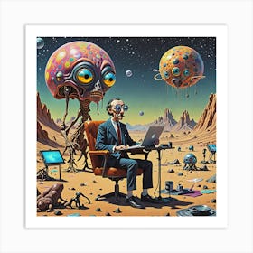 Aliens In Space Art Print