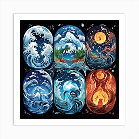 Oceans Of The World art print Art Print