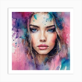 Watercolor Of A Woman 6 Art Print