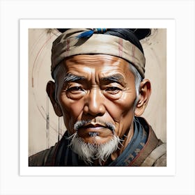 Old Chinese Farmer Art Print