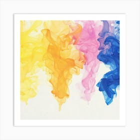 Rainbow Ink Smoke Art Print