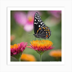 Butterfly On A Flower 2 Art Print