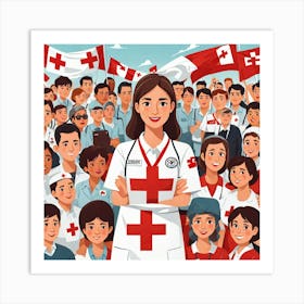 Red Cross Nurses Art Print