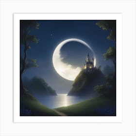 Castle In The Moonlight Art Print