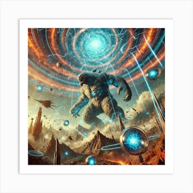 A Sci Fi Scene Showing Riftbreaker Manipulating Th Art Print