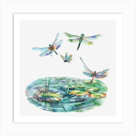 Springtime-Duck-Pond-Clipart.3 Art Print