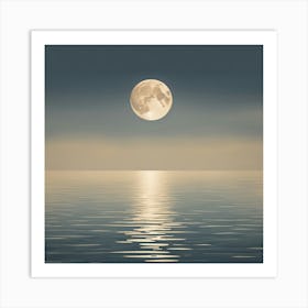 Full Moon Over Water art print 1 Art Print