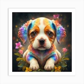 Rainbow Puppy Art Print