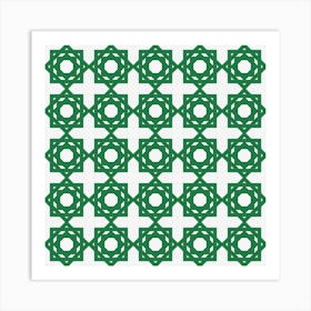 Green Geometric Pattern Art Print