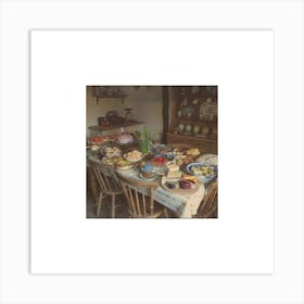 Table Full Of Food Art Print