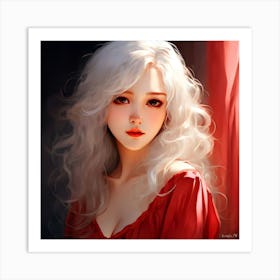 White Haired Girl Art Print