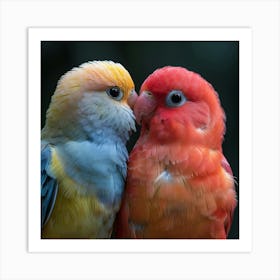 Two Birds Kissing Art Print