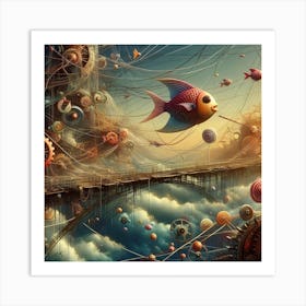 Floating Fish And Lollypops #1 Art Print