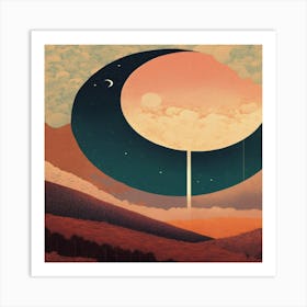 Moon And Stars 3 Art Print