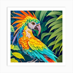 Colorful Parrot Art Print