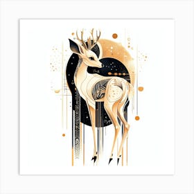 Deer splash 5 Art Print